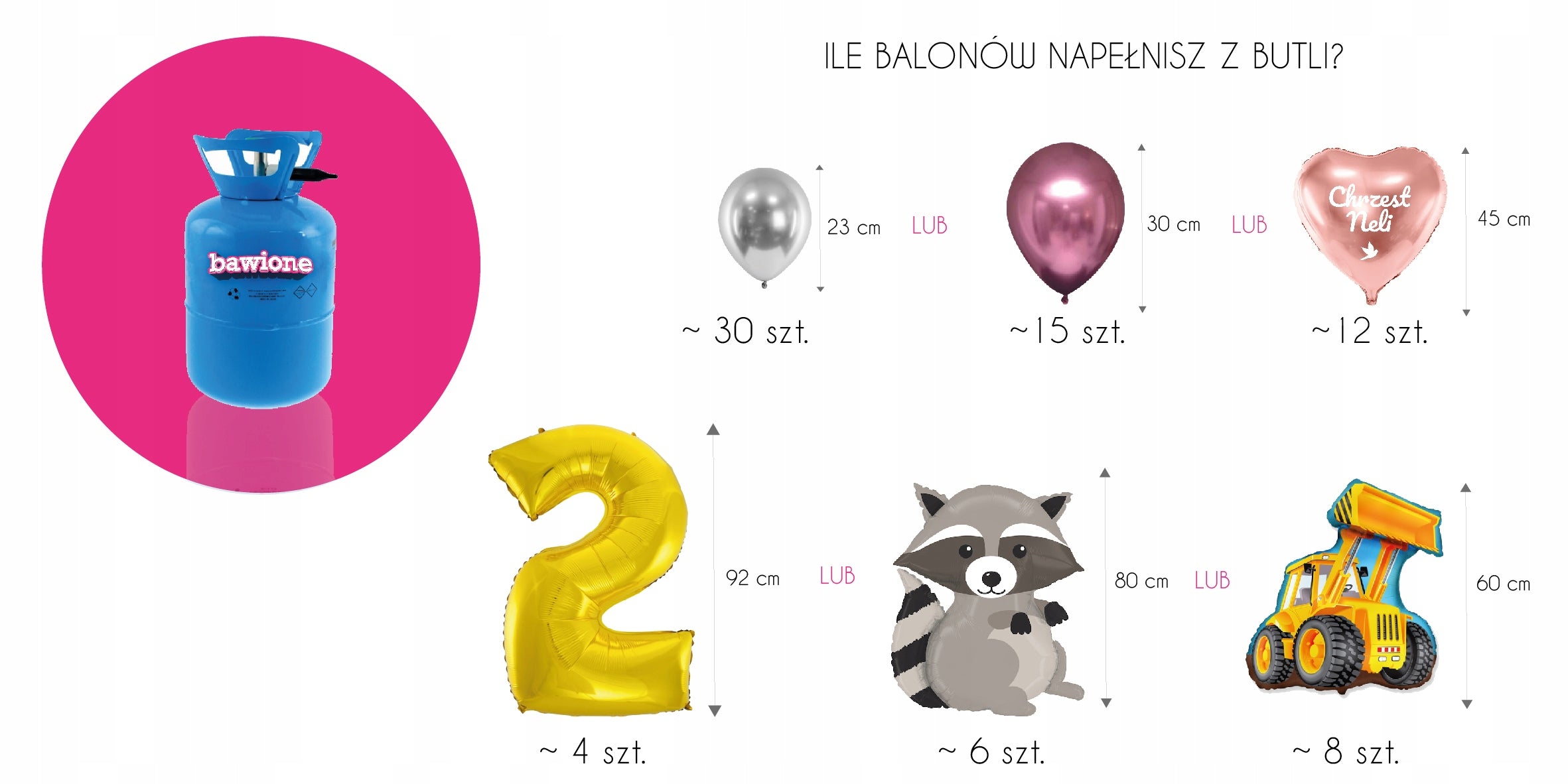 0,21m3 HELIUM BOTTLE + BAPTISM BALLOON SET EAN (GTIN) 5905323767591