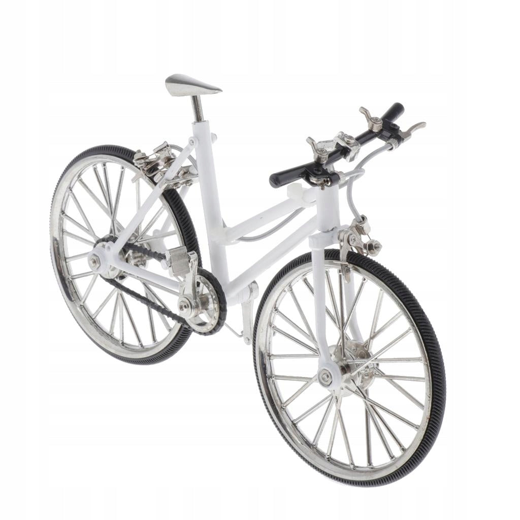 1:10 Alloy Diecast Bicycle Model Toys Home Decor Ornaments White Brand no brand