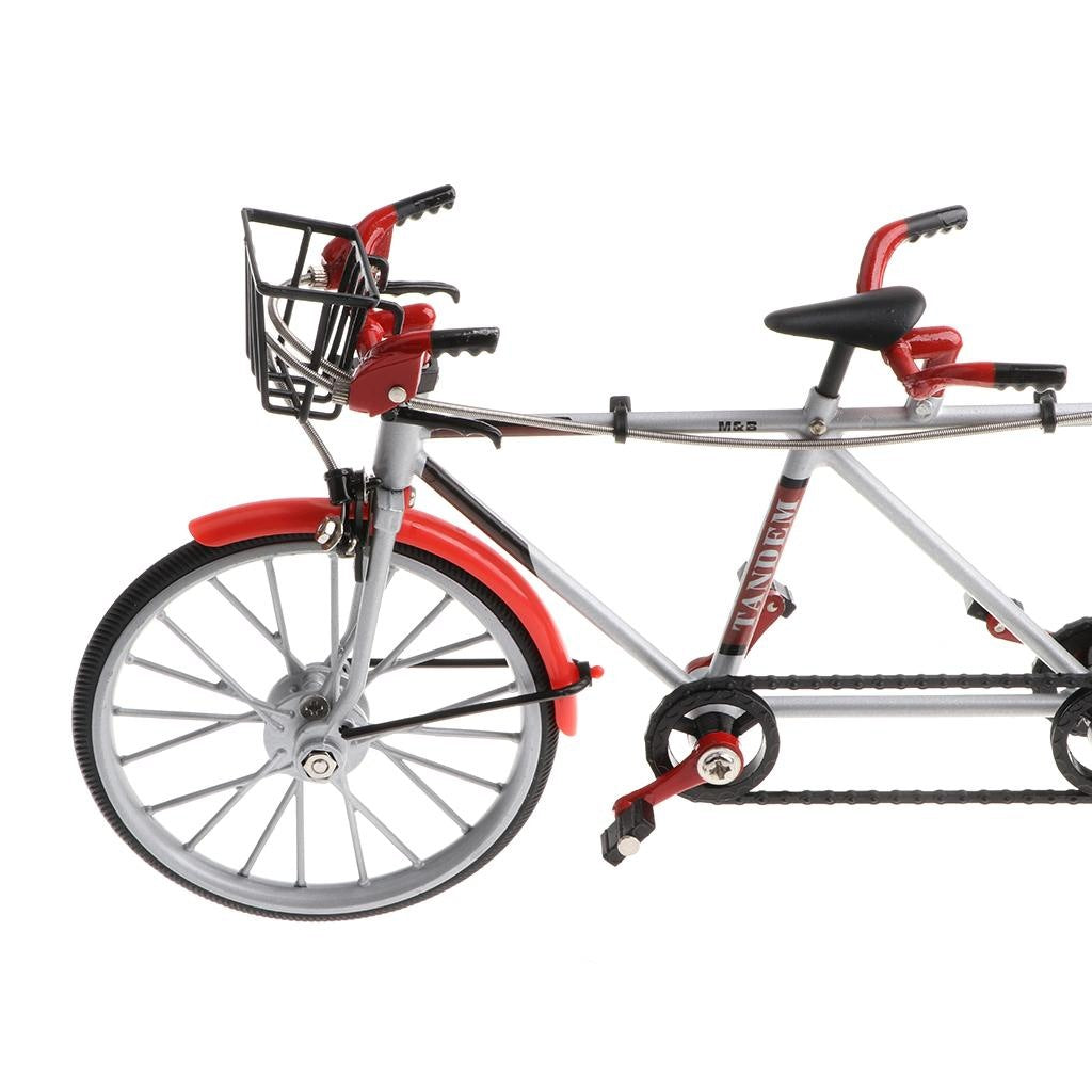 1:10 Alloy Diecast Racing Tandem Bike Model Bicycle Toy Collection Red Brand no brand