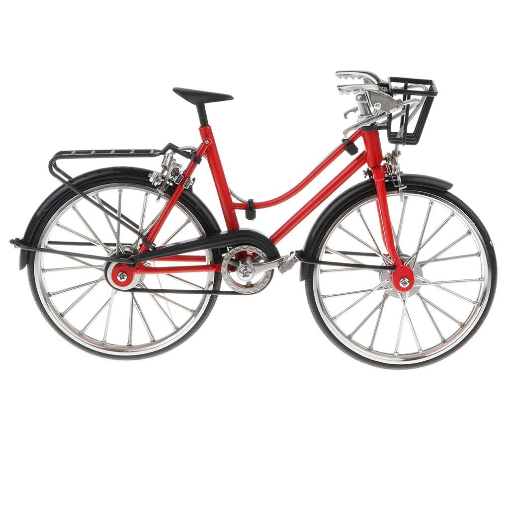 1:10 High Artificial Alloy Racing Exquisite Bike Bicycle Model, with Basket