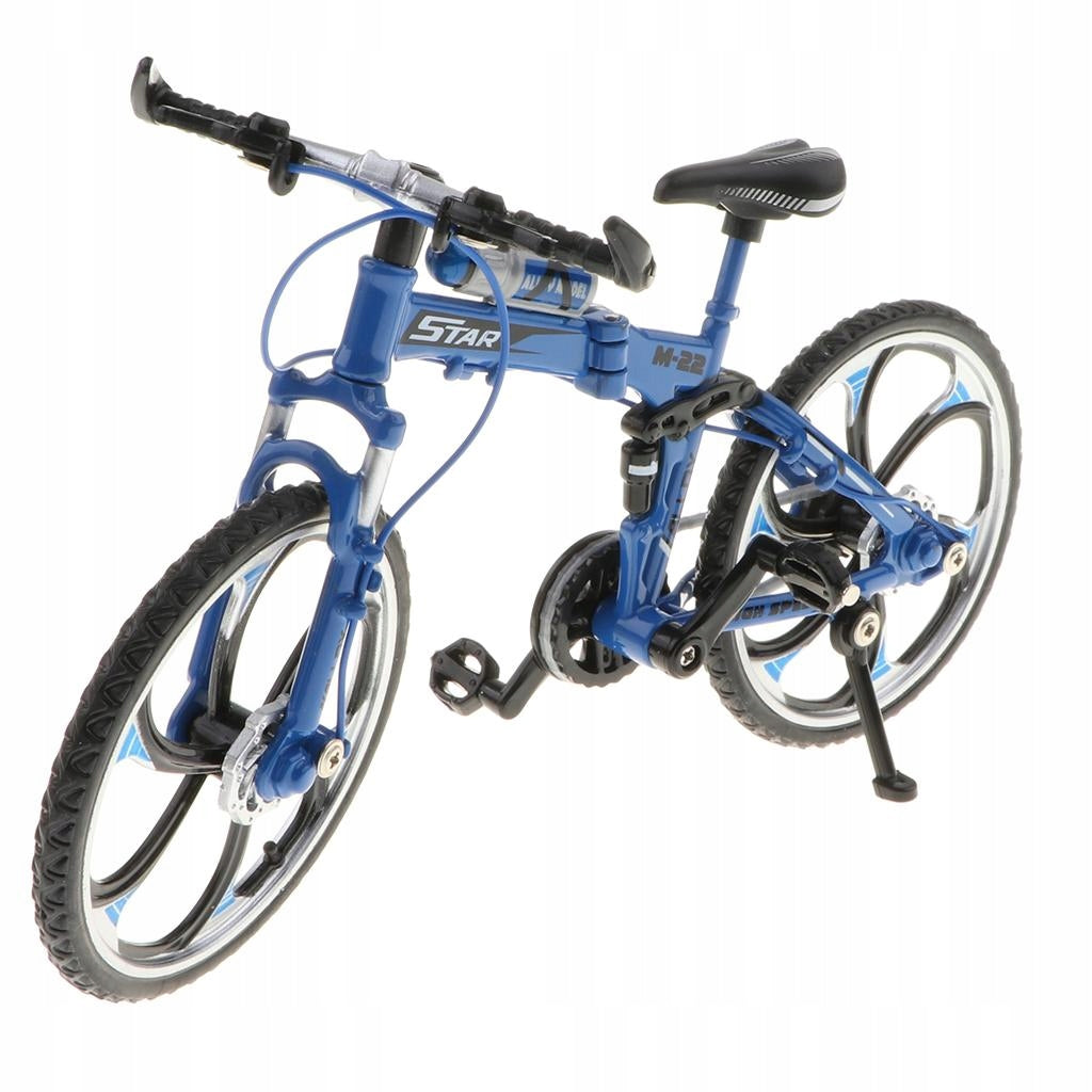 1:10 Model Crafts Foldable Mountain Bike Collection Toy Decoration , Blue Brand no brand