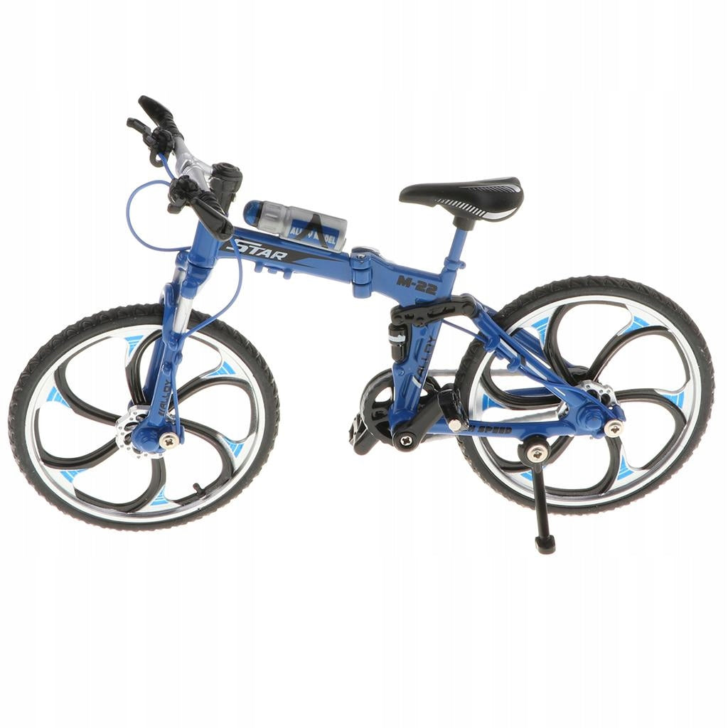 1:10 Model Crafts Foldable Mountain Bike Collection Toy Decoration , Blue Packaging status original