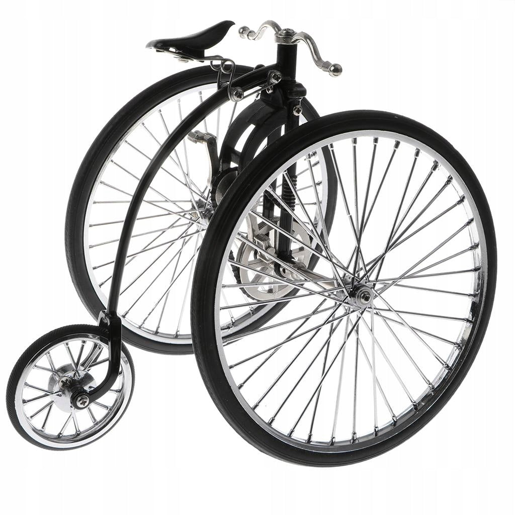1:10 Scale Alloy Tricycle Bike Model, High Wheel Bicycle Model Figurines