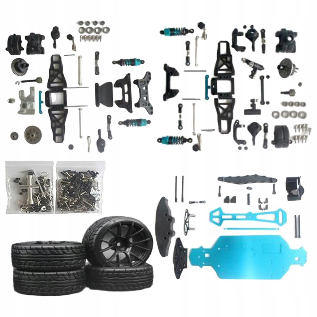 1:10 Scale RC Chassis Frame for HSP 94123 Model Brushless with Tire Metal Brand no brand