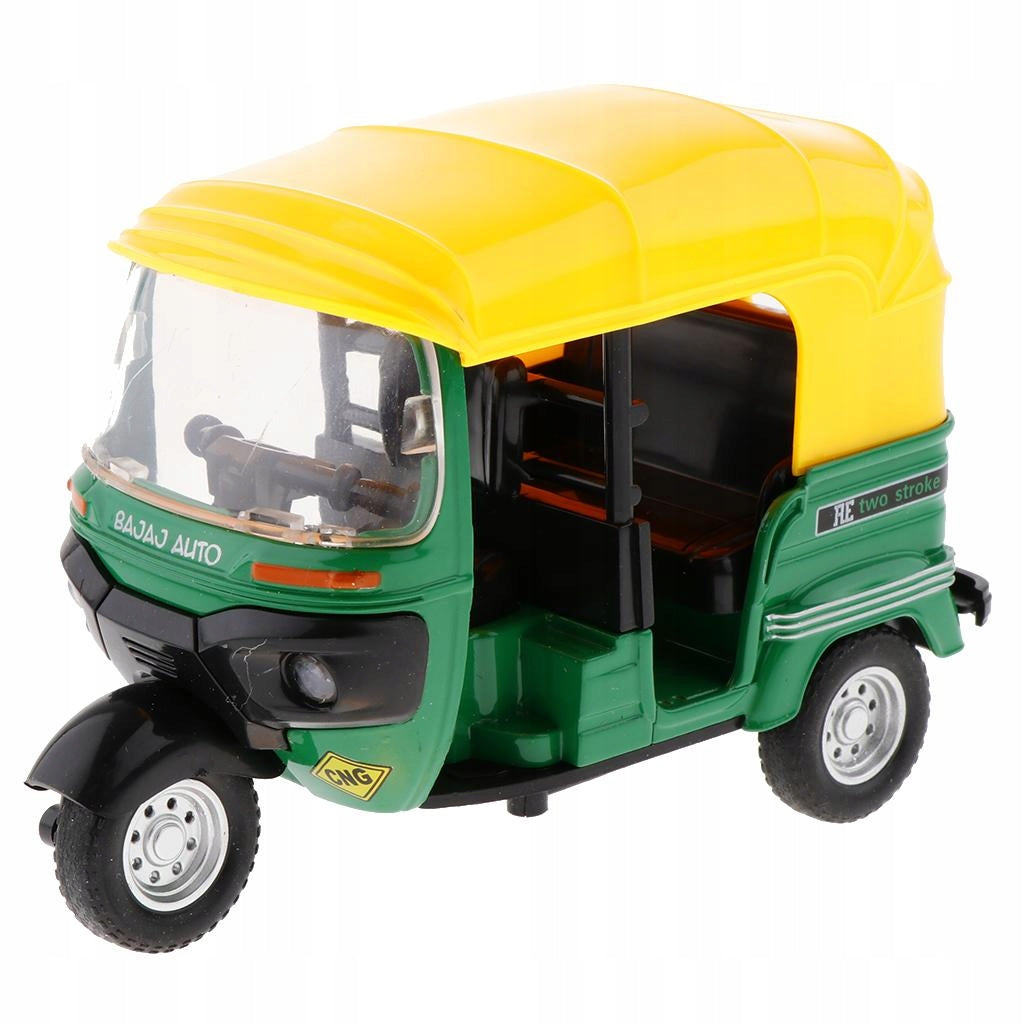 1/14 Scale Indian Tricycle W/ Light Sound Pull Back Toy Green Packaging status original