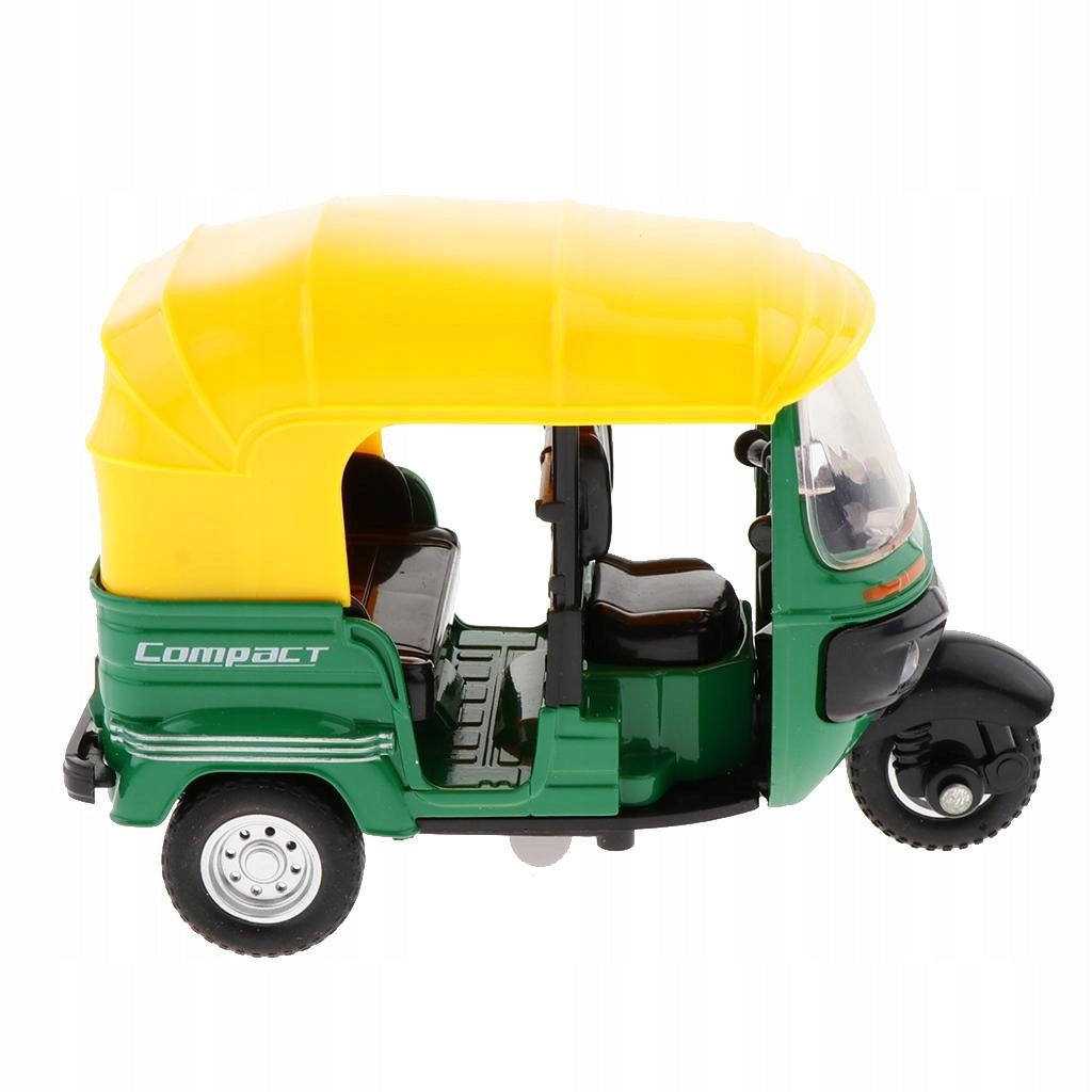 1/14 Scale Indian Tricycle W/ Light Sound Pull Back Toy Green