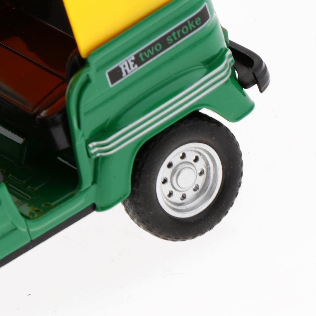1/14 Scale Indian Tricycle w/ Light Sound Pull Back Toy Green Packaging status original