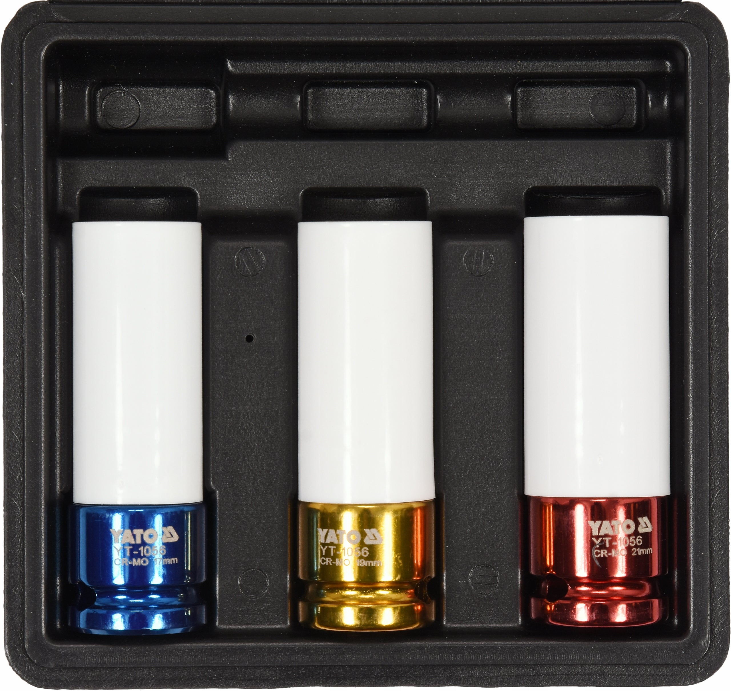 1/2'' IMPACT SOCKETS FOR ALLOY WHEELS ALUFELG SET 17, 19, 21mm YATO Type 6-point
