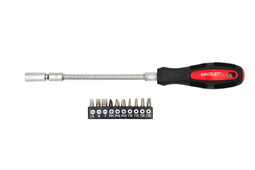 1/4" FLEXIBLE SCREWDRIVER WITH ADAPTER AND BITS 11 PACK GROSLEY Manufacturer code GR56042