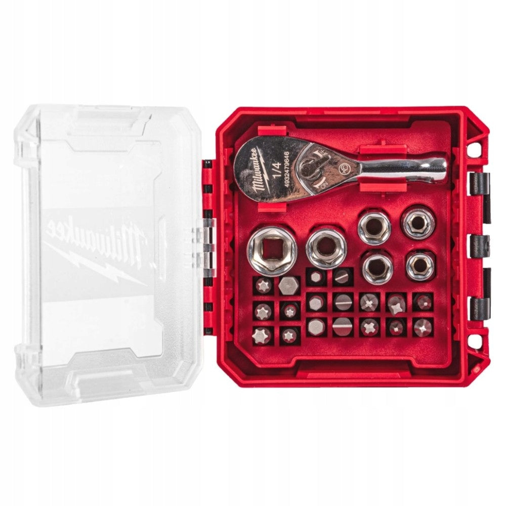 1/4” socket set with mini ratchet and bits (25 pcs) Milwaukee 4932499470 Manufacturer code 4932499470
