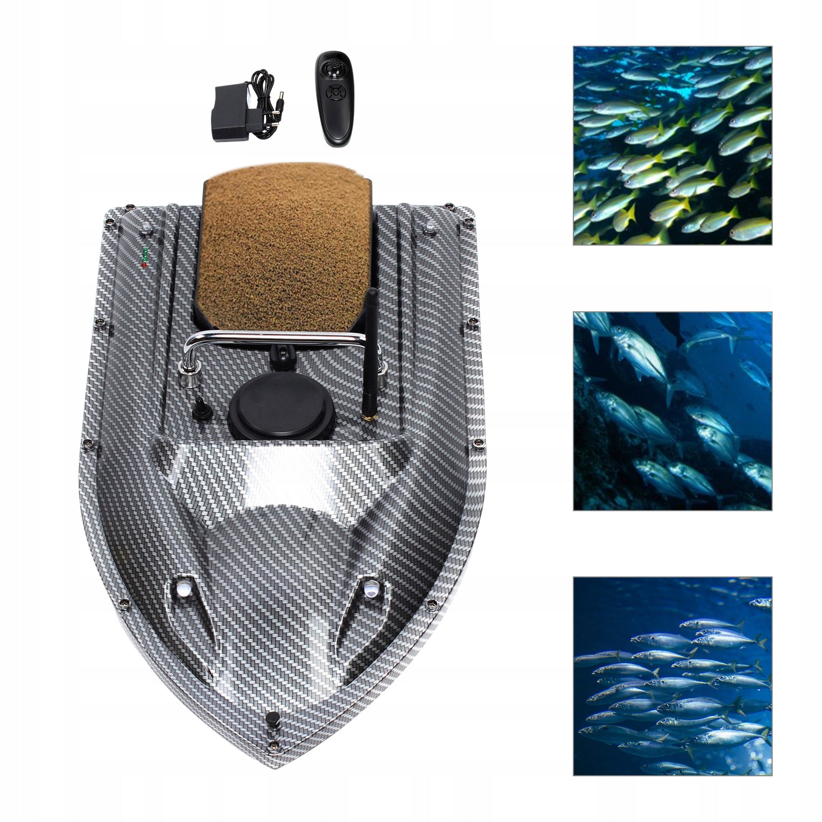 1.5KG LOAD RC BAIT BOAT 500M CRUISE CONTROL 5200MAH BATTERY 2~3H RUNTIME Customs tariff code 95079000