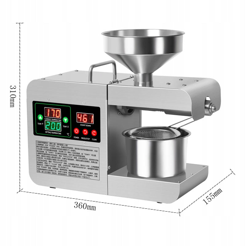 1.5KW nierdzewnej Automatyczna prasa do oleju z Kontrola temperatury Packaging status original