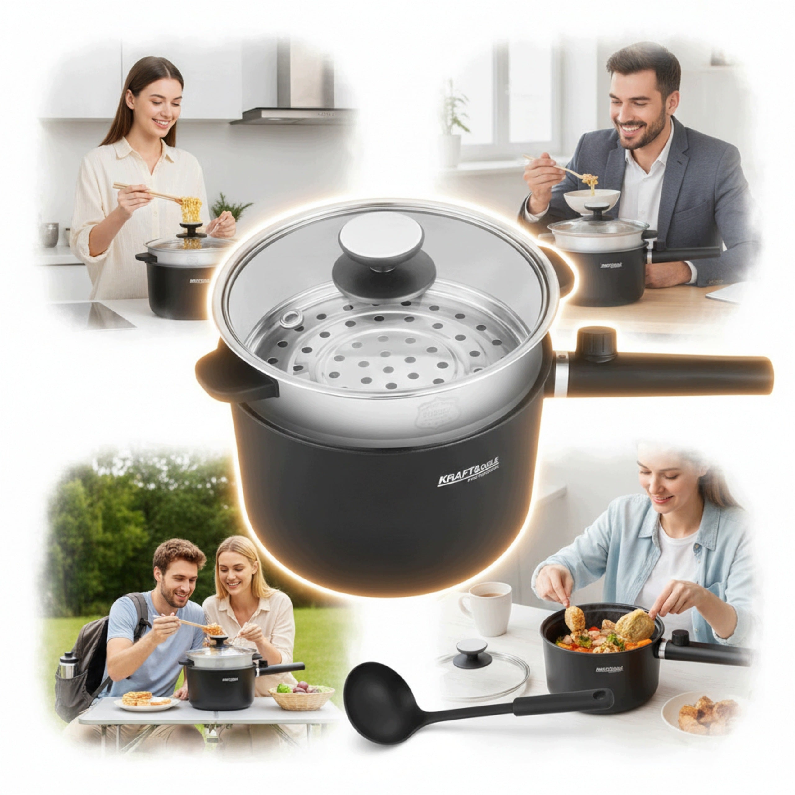 1,5L ELECTRIC POT FOR FAST COOKING 600W AT HOME AND ON THE GO