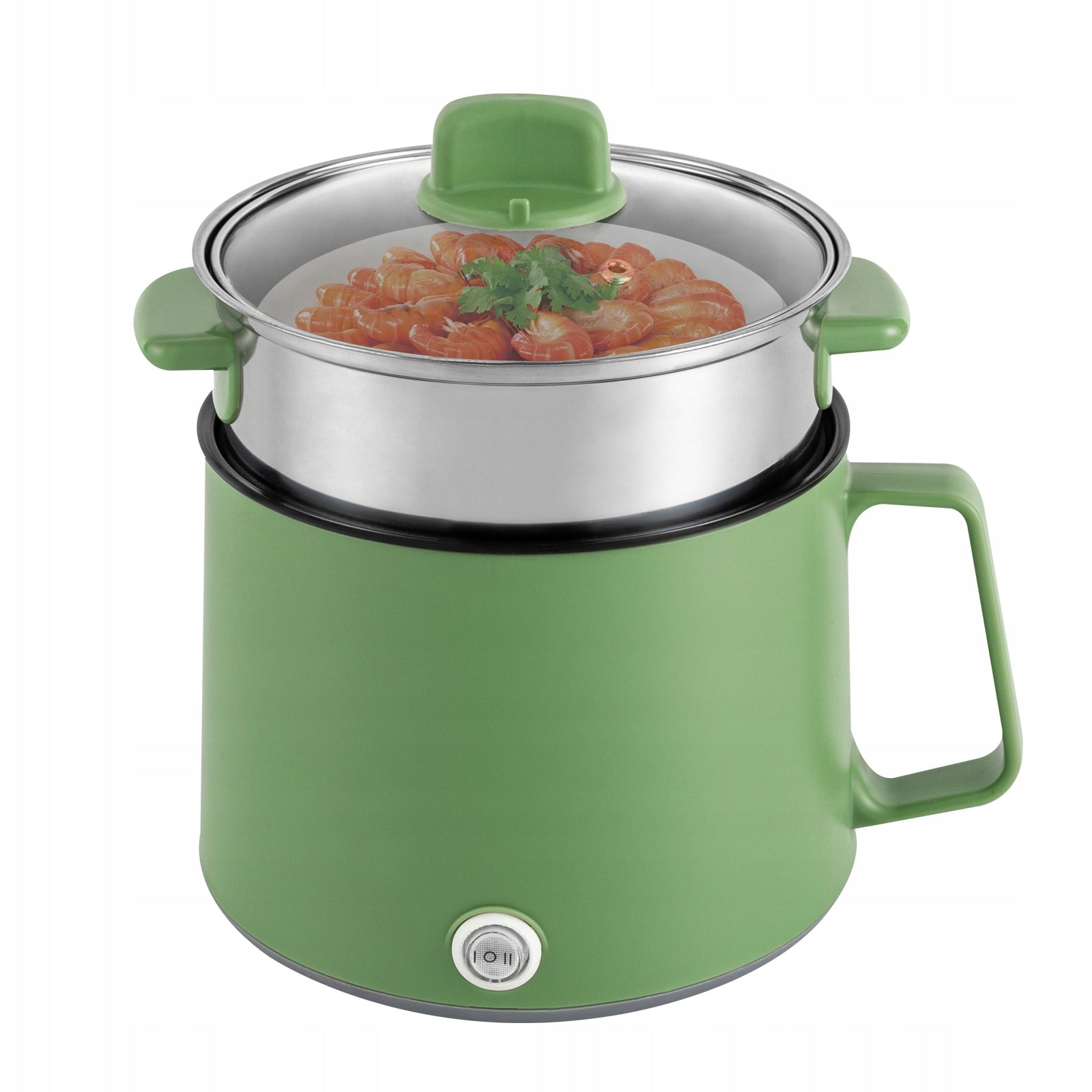 1.7L Portable Electric Cooking Pot, Double Layer, 220V, Dual Power Supply