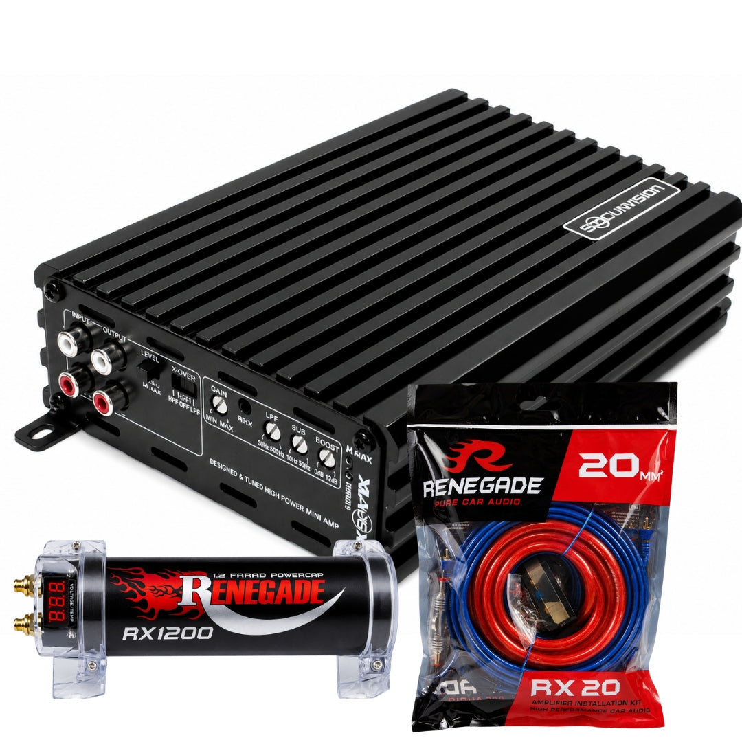 1-CHANNEL AMPLIFIER HXA-1K + CABLES 20mm2 + CAPACITOR RX1200 + REMOTE CONTROL