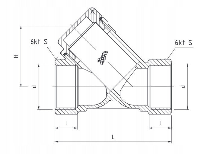 1" DN25 ANGLED MESH FILTER FOR WATER PERFEXIM Brand Perfexim