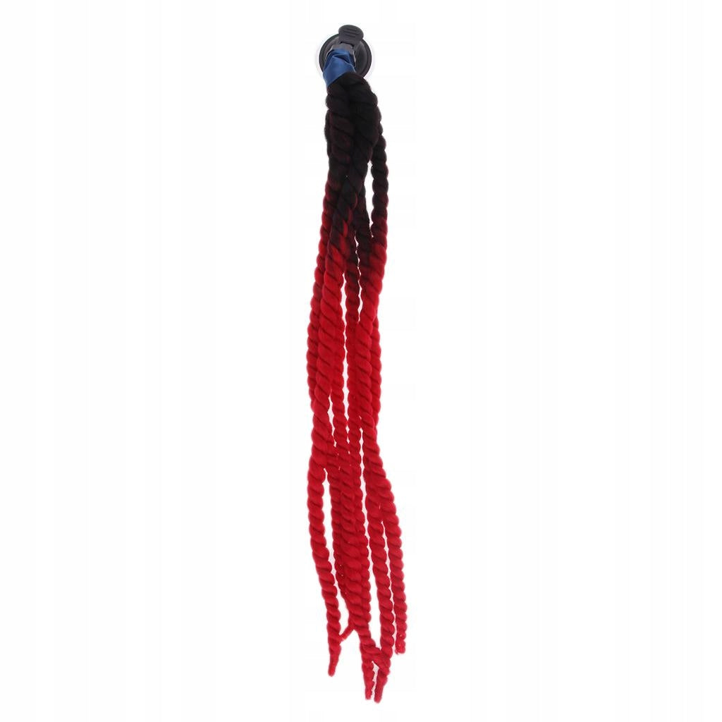 1" Gradient Ramp Helmet Dirty Braids / Ponytail Ombre Black to Red Manufacturer no brand