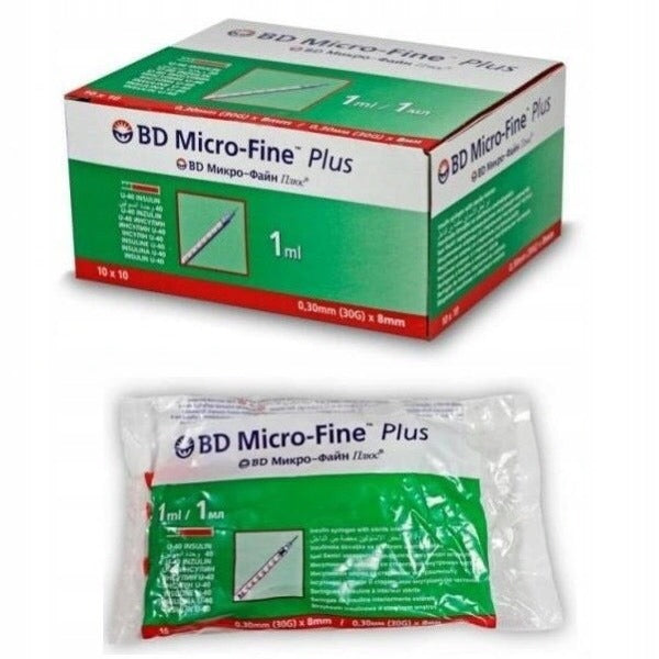 1 ML INSULIN SYRINGE WITH NEEDLE - 100 pcs. 0,3 x 8 mm Medical device type medical device or in-vitro diagnostic medical device