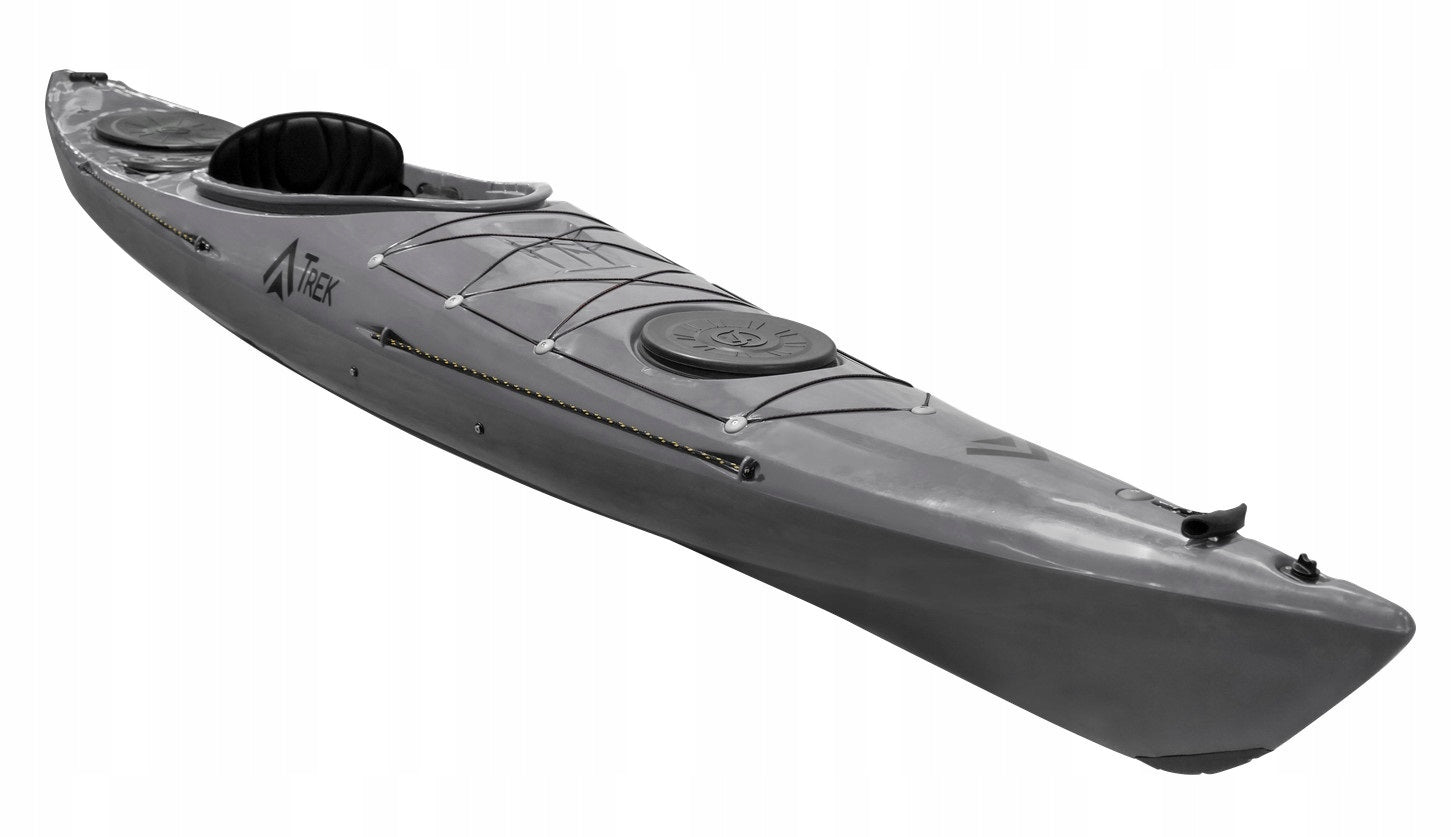 1-Person Kayak Trek Grey Polyethylene River Rafting Durable