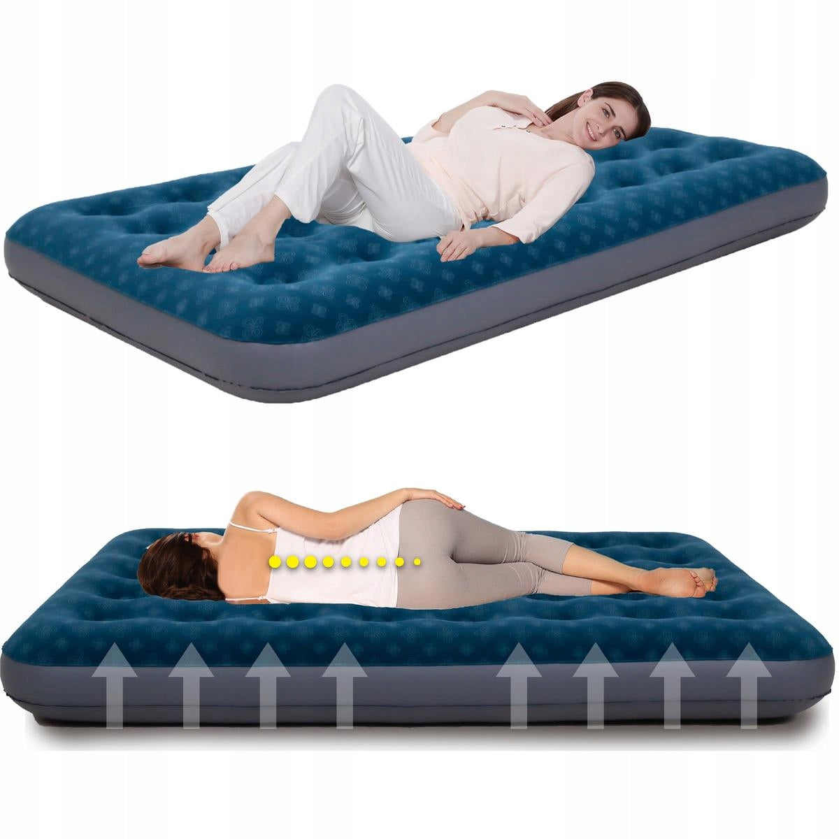 1-Person Mattress Flocked for Sleeping Inflatable Bed 191x73x22cm 3D Printing Brand Avenli