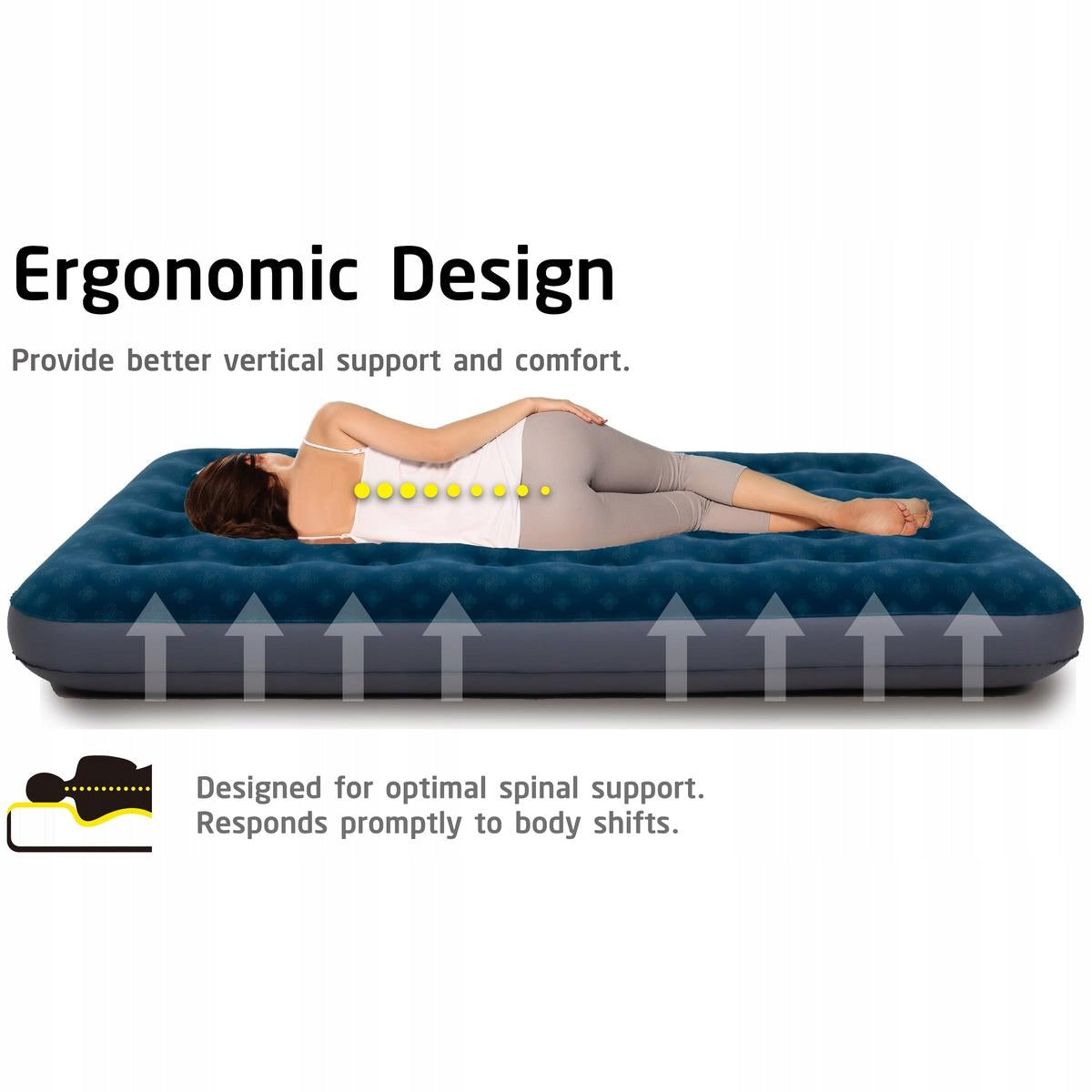 1-Person Mattress Flocked for Sleeping Inflatable Bed 191x73x22cm 3D Printing Color multicolor