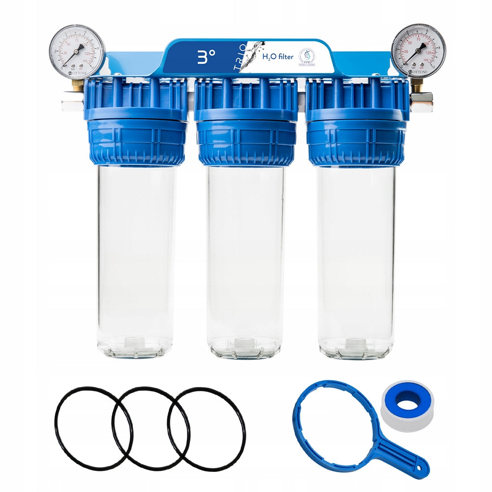 1" WHOLE HOUSE WATER FILTER 3-STAGE SOFTENER + CARTRIDGE SET Manufacturer code 34