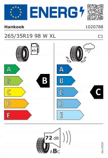1 summer tyre 265/35R19 98W HANKOOK Ventus evo3 K127 Season summer
