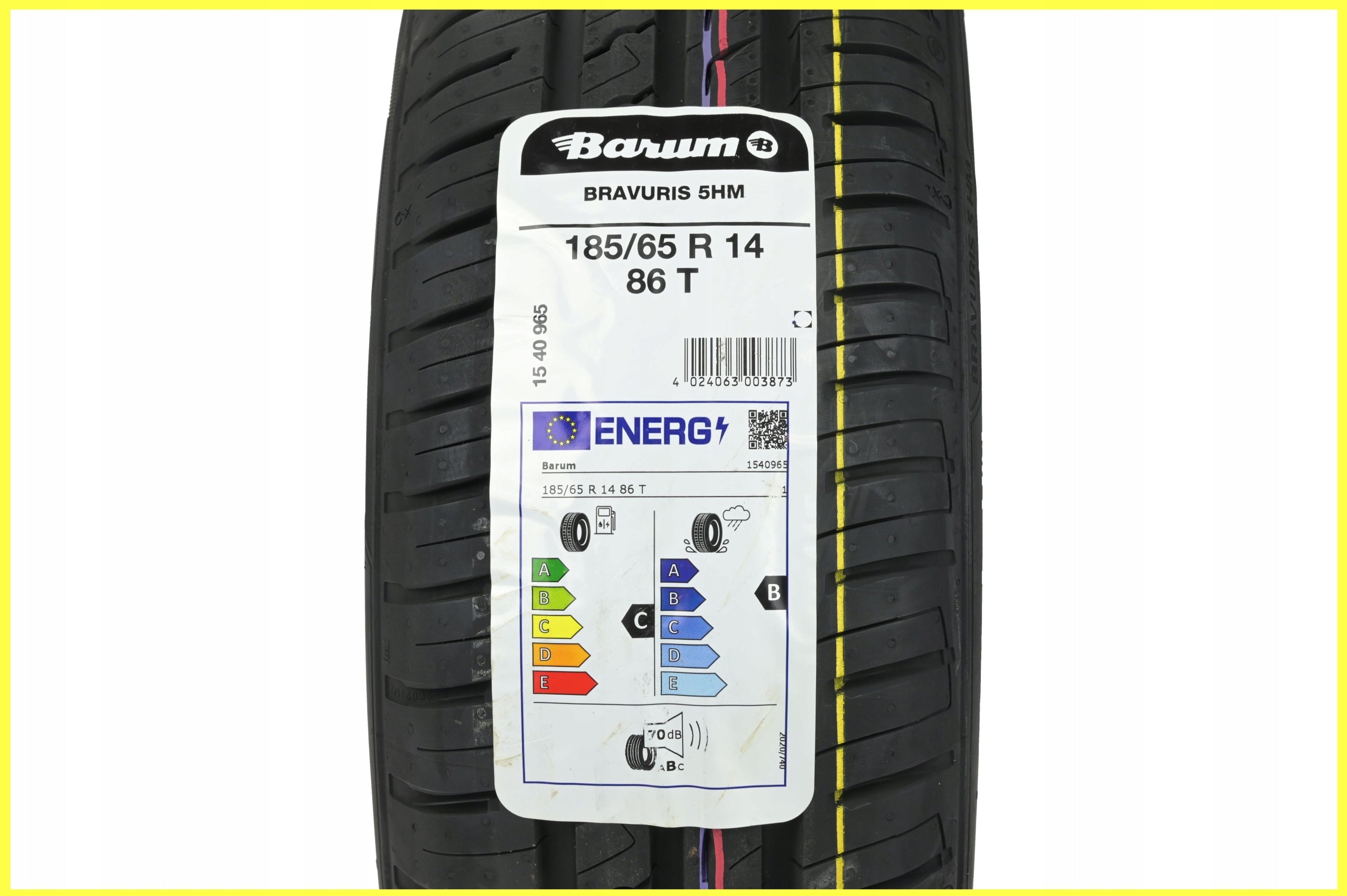 1 x 185/65R14 86T Bravuris 5HM BARUM SUMMER Brand Barum