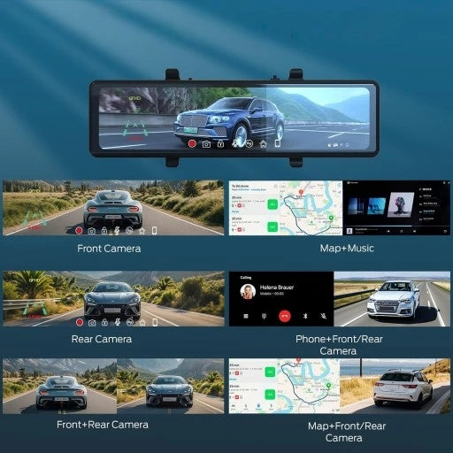 10.7'' 4K Dash Cam Smart Rearview Mirror Front and Rear, Brand no brand