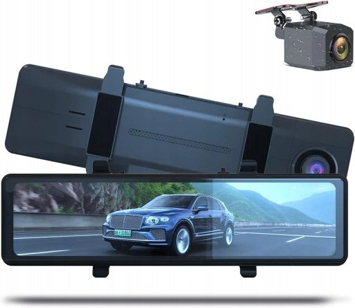 10.7'' 4K Dash Cam Smart Rearview Mirror Front and Rear,