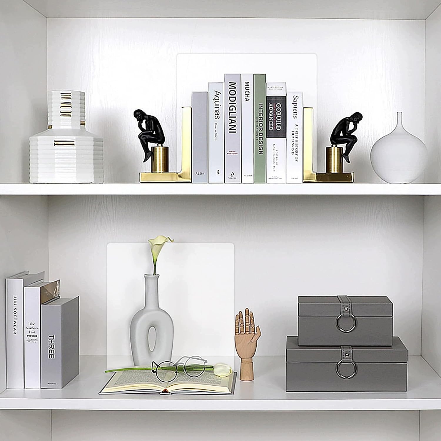 10 CLEAR ACRYLIC SHELVING SEPARATORS FOR CABINETS AND SHELVES Brand PR