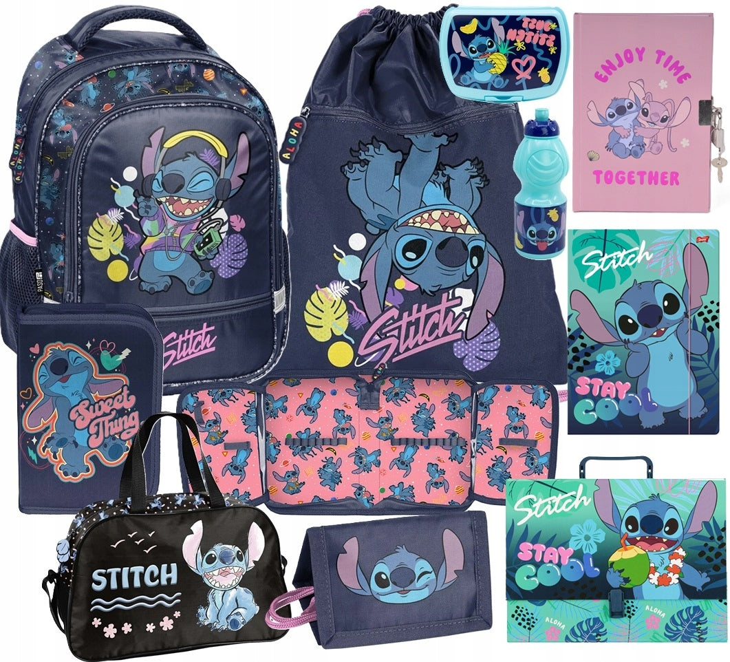 10 ELEMENT. BACKPACK SCHOOL SATCHEL CLASS 1-3 FOR GIRLS STITCH STICH