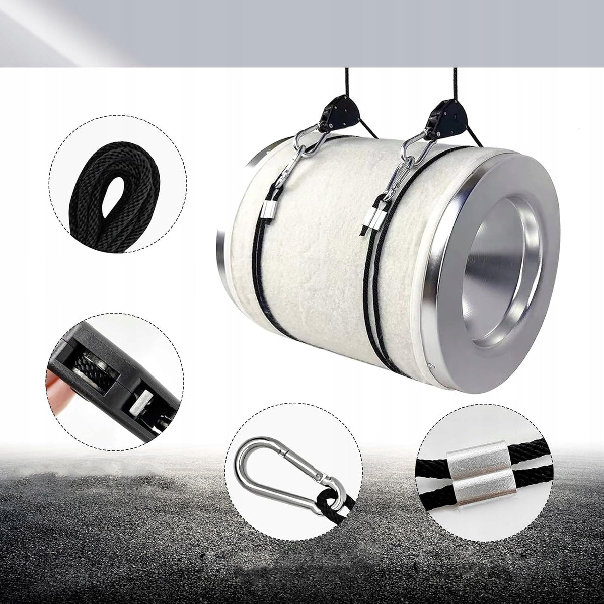 10 PCS ADJUSTABLE ROPE HANGER, RATCHET PULLEY, ROPE WITH HOOK Manufacturer code Lin zapadkowych