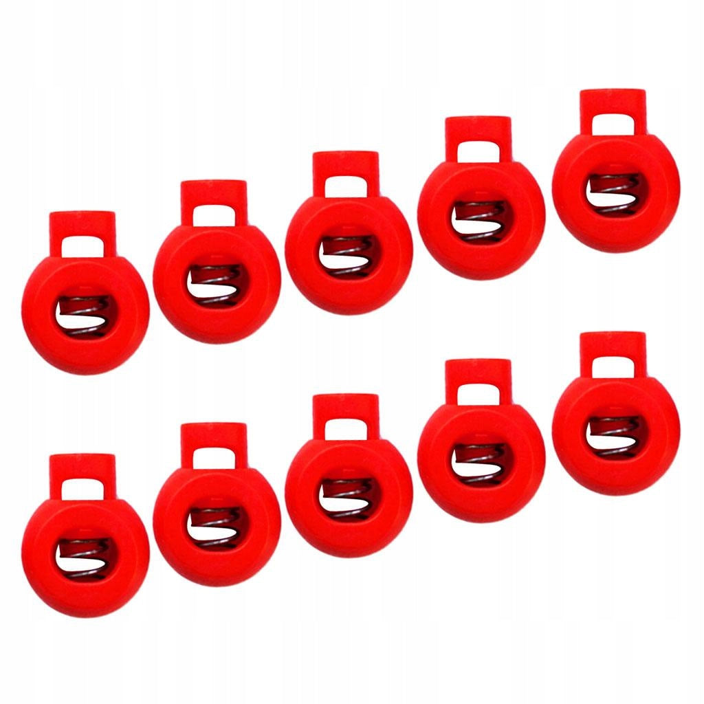 10 Pieces Strong Plastic Ball Cord Lock End Toggle Spring Stopper Red10 Model Końcówka blokady linki amortyzatora
