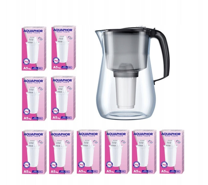 10 x Aquaphor A5 Mg filter with a capacity of 350L + 4,2L jug with TRITAN FREEBIE