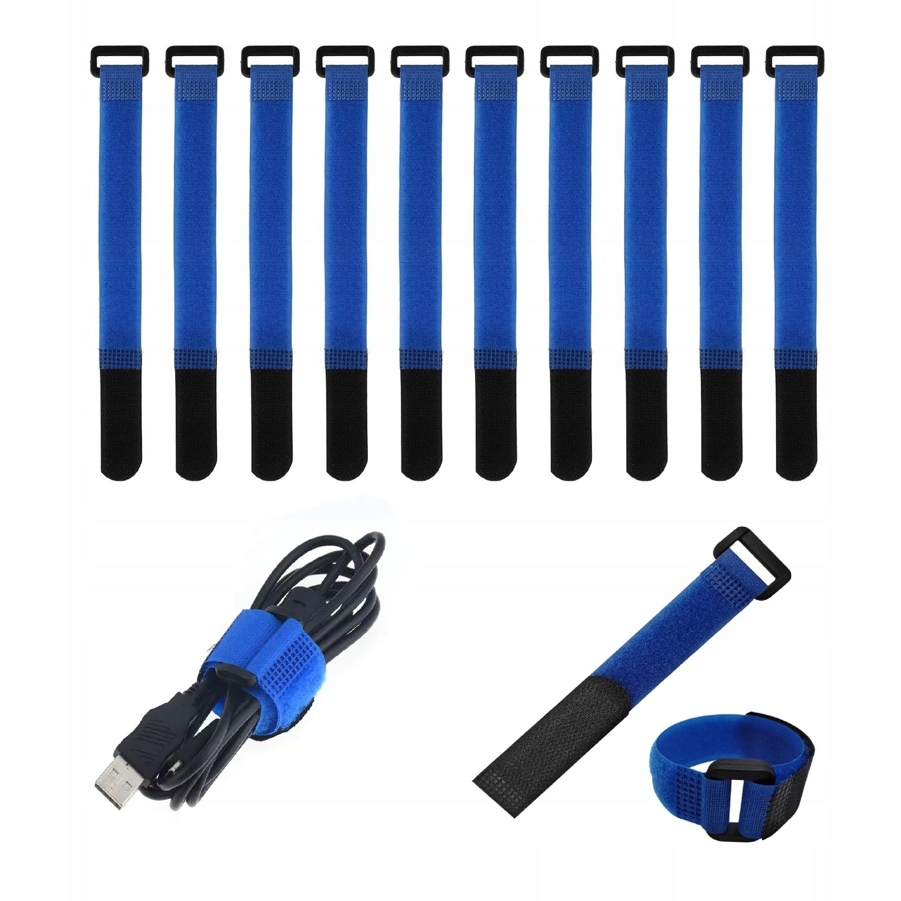 10 x Velcro Cable Ties – Organizer 20 cm x 2 cm Set.