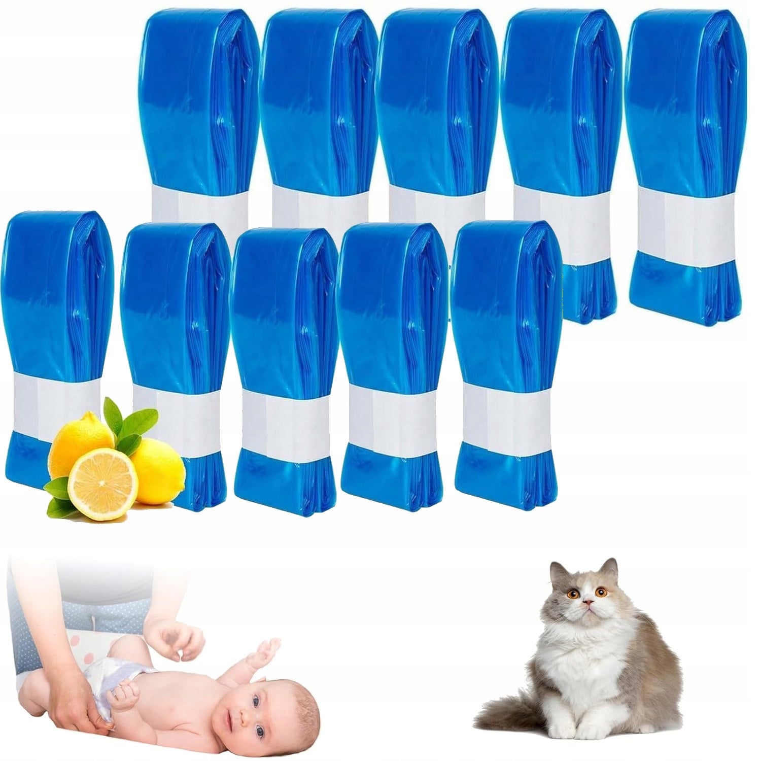 10 xInserts Diaper Basket Bags For AngelCare and Tommee Tippe