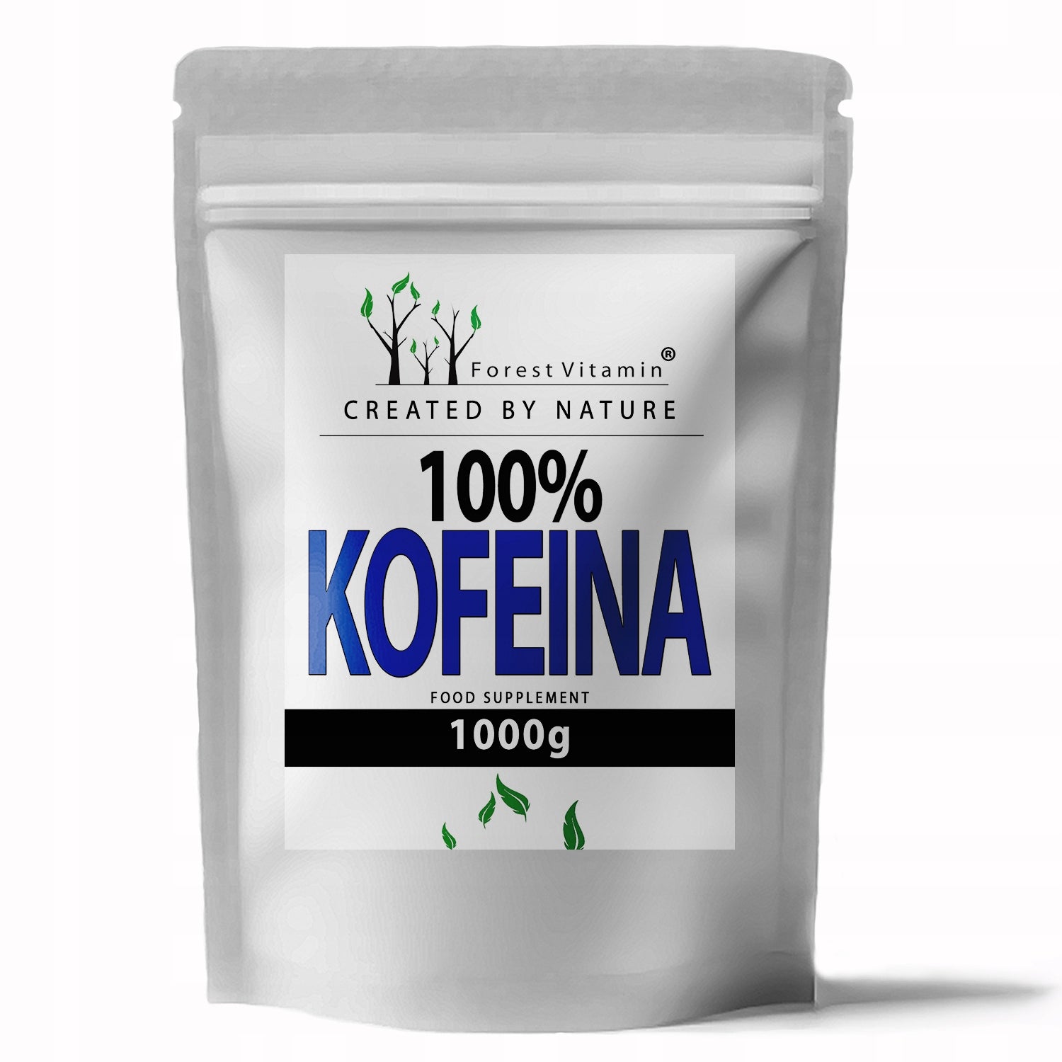 100% CAFFEINE PURE POWDER WITHOUT ADDITIVES ANHYDROUS 1Kg STIMULATES + SCOOP Packaging status original