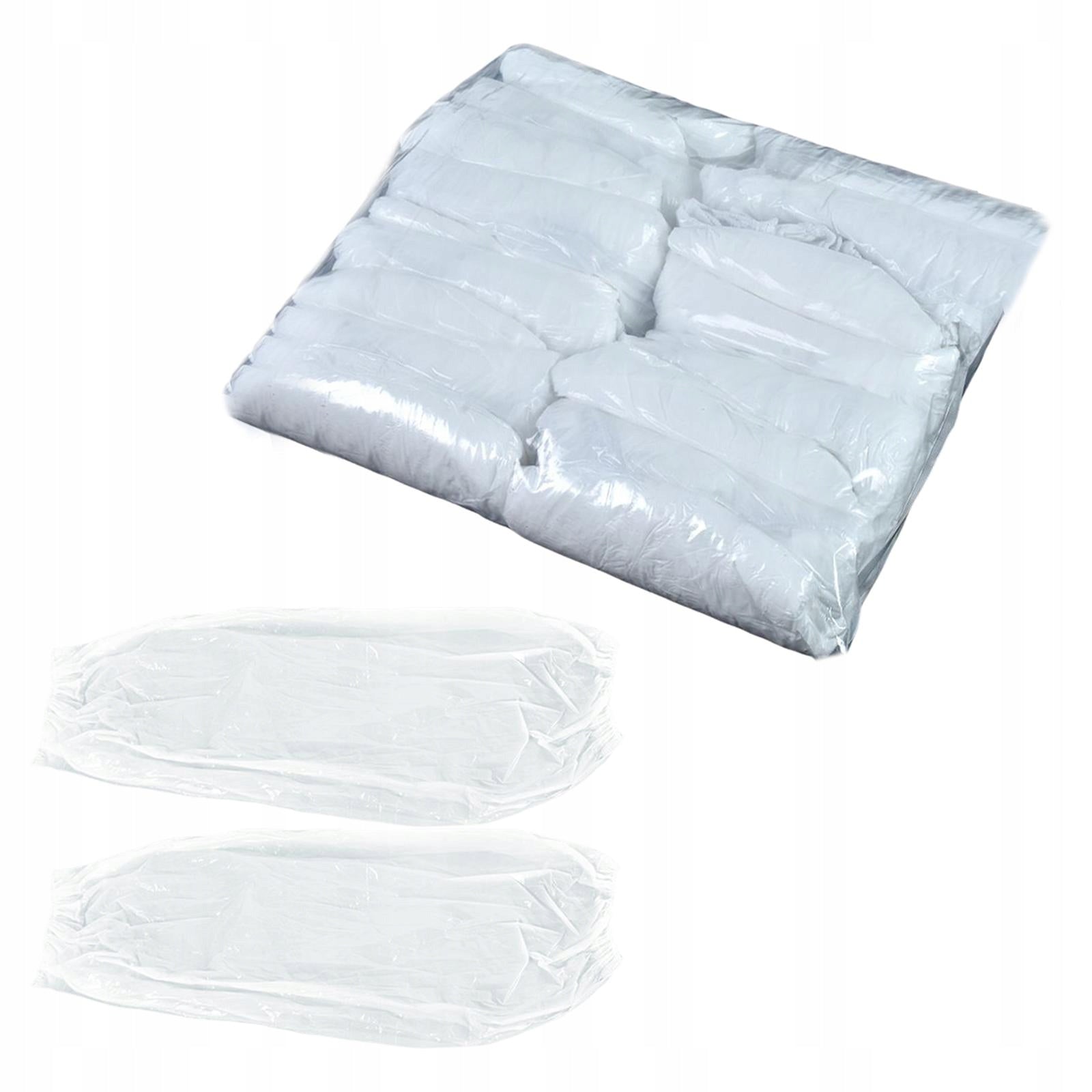 100 Disposable Oversleeves Covers with Elastic Wrist PE Cleaning White