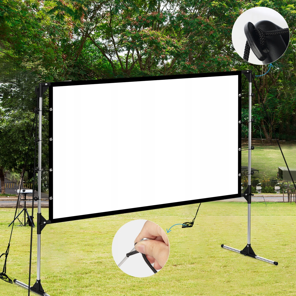 100 INCH 16:9 PORTABLE PROJECTION SCREEN 220 x 125 cm WITH STAND Brand no brand