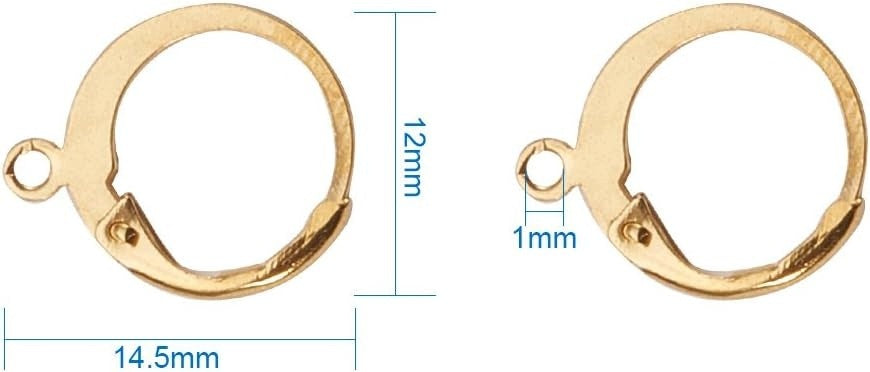 100 PCS STAINLESS STEEL LEVER EARRING HOOKS GOLD PLATED Manufacturer code 5908040638793