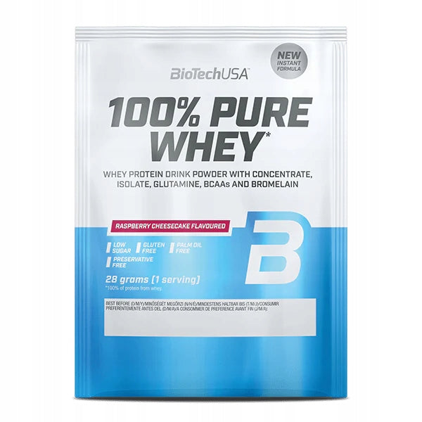 100% Pure Whey tejsavó fehérjepor - 28 g málnás sajttorta