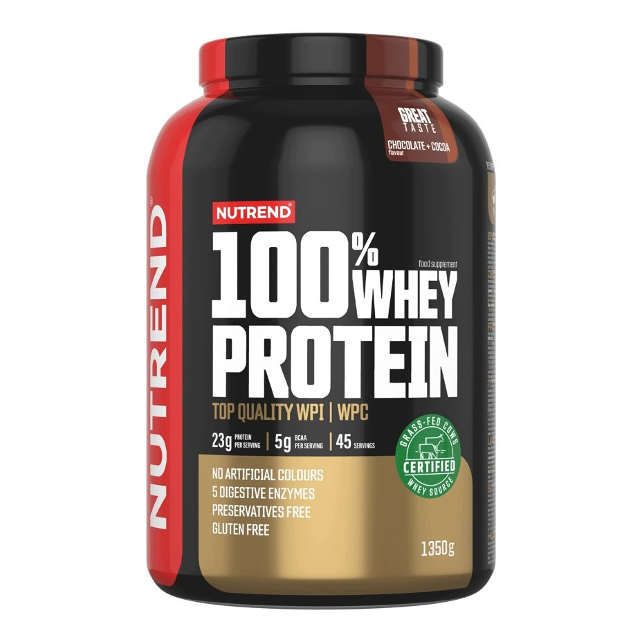100% WHEY PROTEIN, 1350 g, chocolate+cocoa