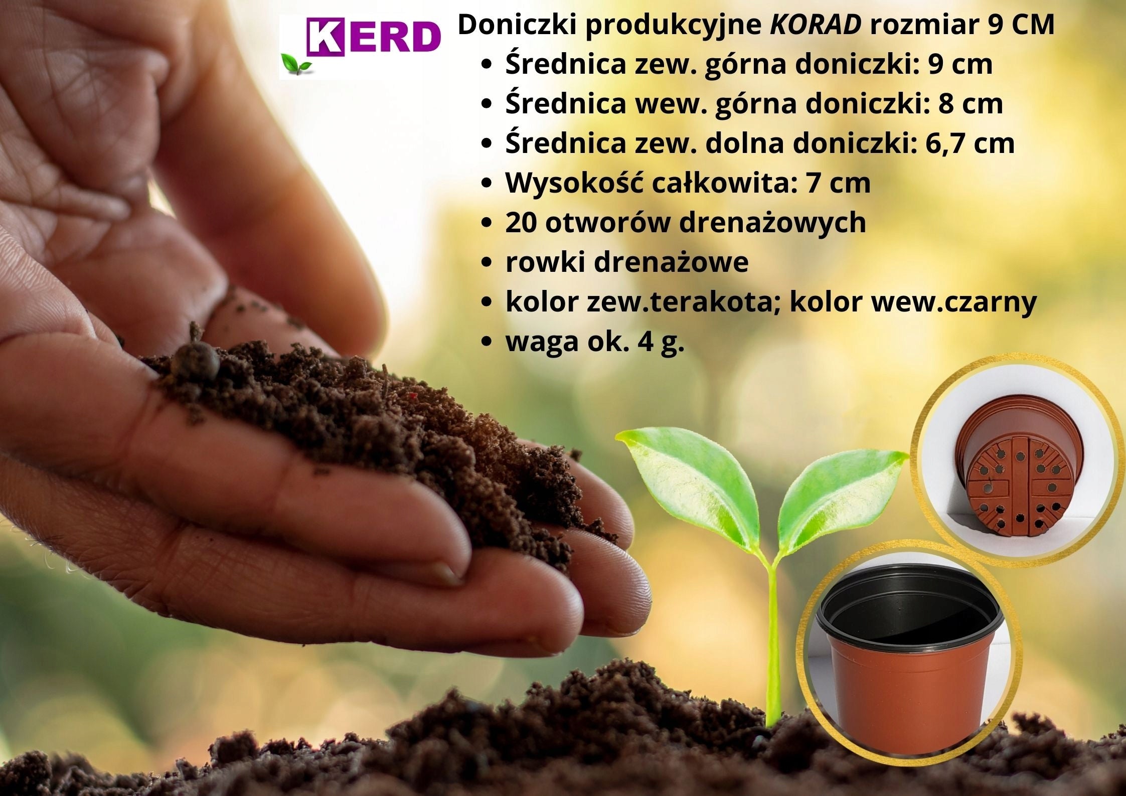100 pcs PRODUCTION pots 9 round P9 seedlings for seedlings sowing crops Manufacturer code 100PROD/9/O/TER