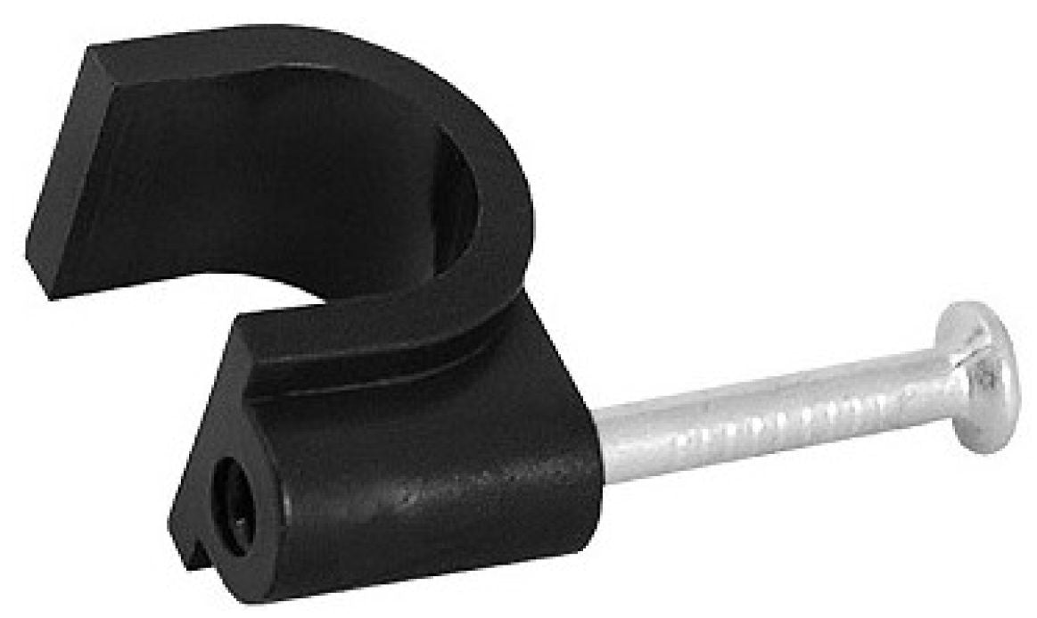 100 x FLOP 6mm with Nail Black Cable Holder Nail for Cable Mount Color black