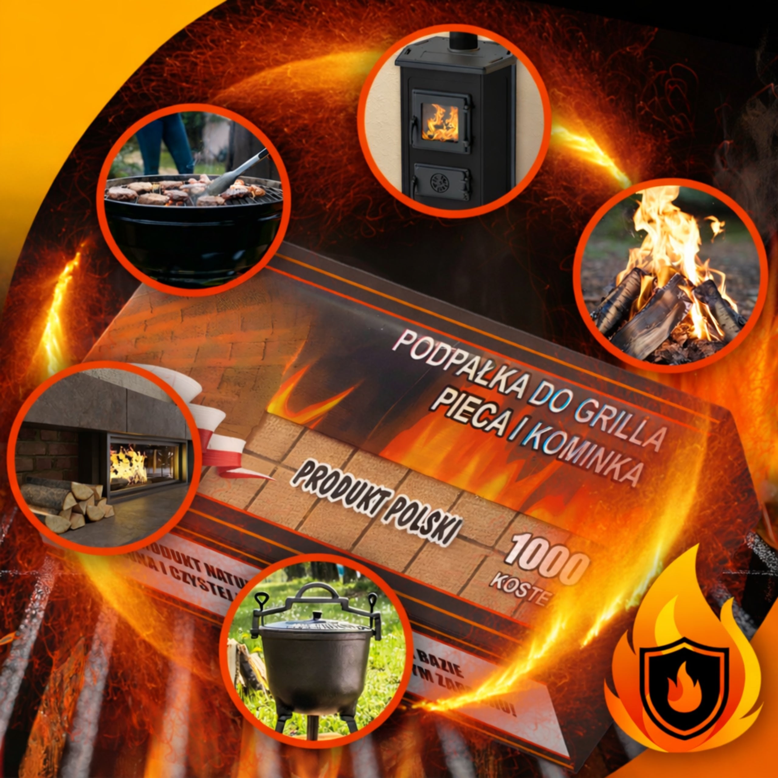 1000 CUBES KINDLING FOR STOVE EFFICIENT FIREPLACE ECOLOGICAL KINDLING 2,35KG Brand MAXSELL