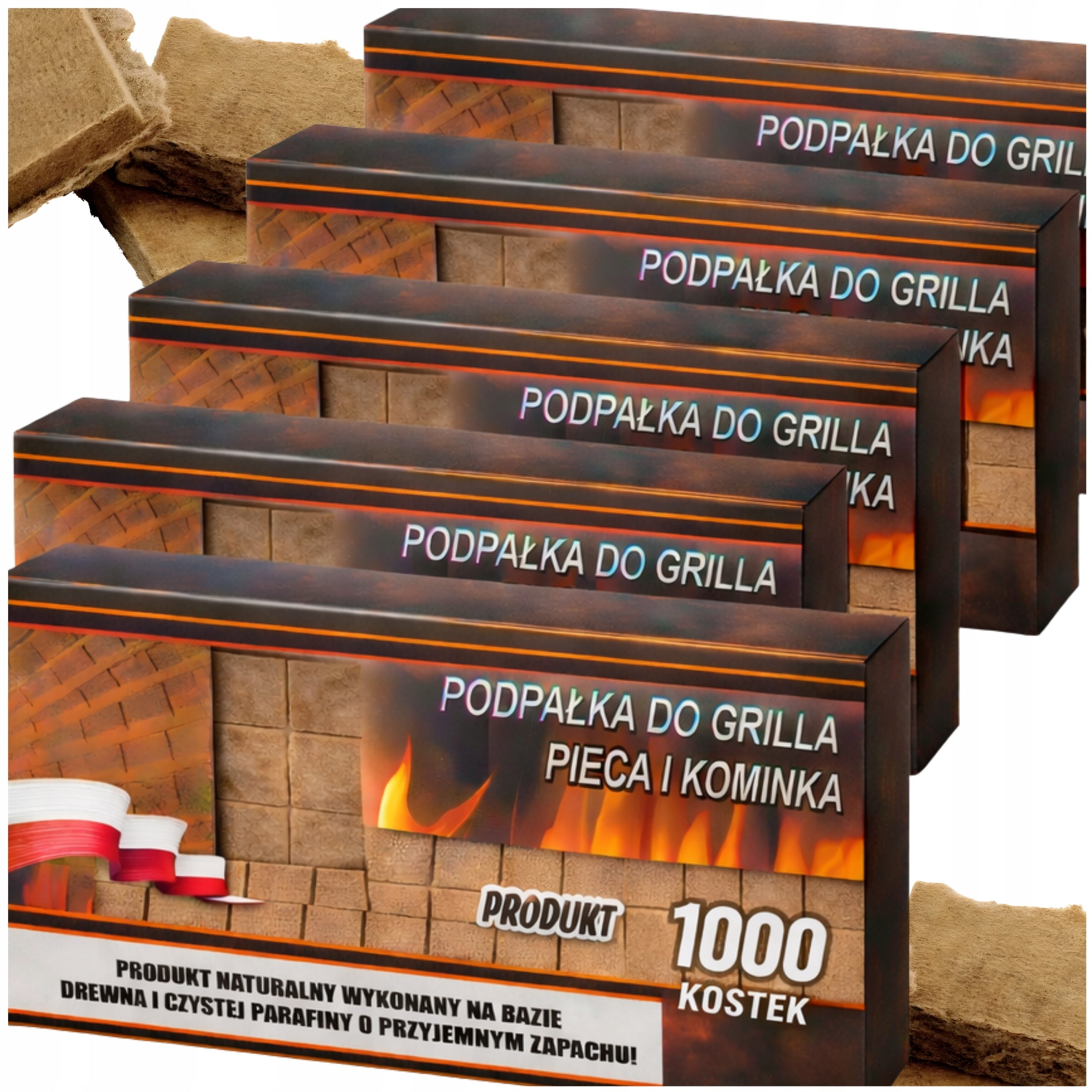 1000 CUBES KINDLING FOR STOVE EFFICIENT FIREPLACE ECOLOGICAL KINDLING 2,35KG