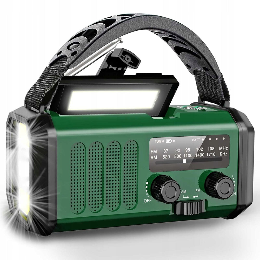10000mAh Emergency Radio Solar Weather AM FM SOS with USB Charger and Compass Brand no brand