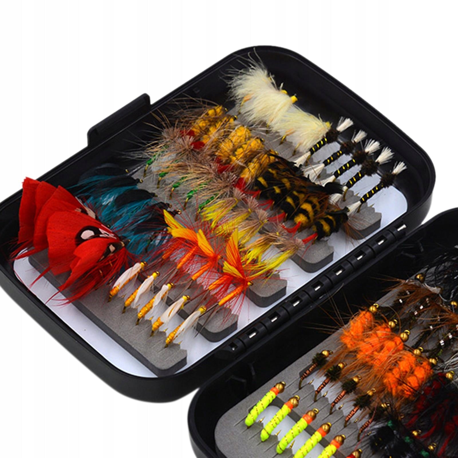 100Pcs Fly Fishing Flies Assortment with Model zestaw haczyków muchowych ręcznie wiązane pudełko