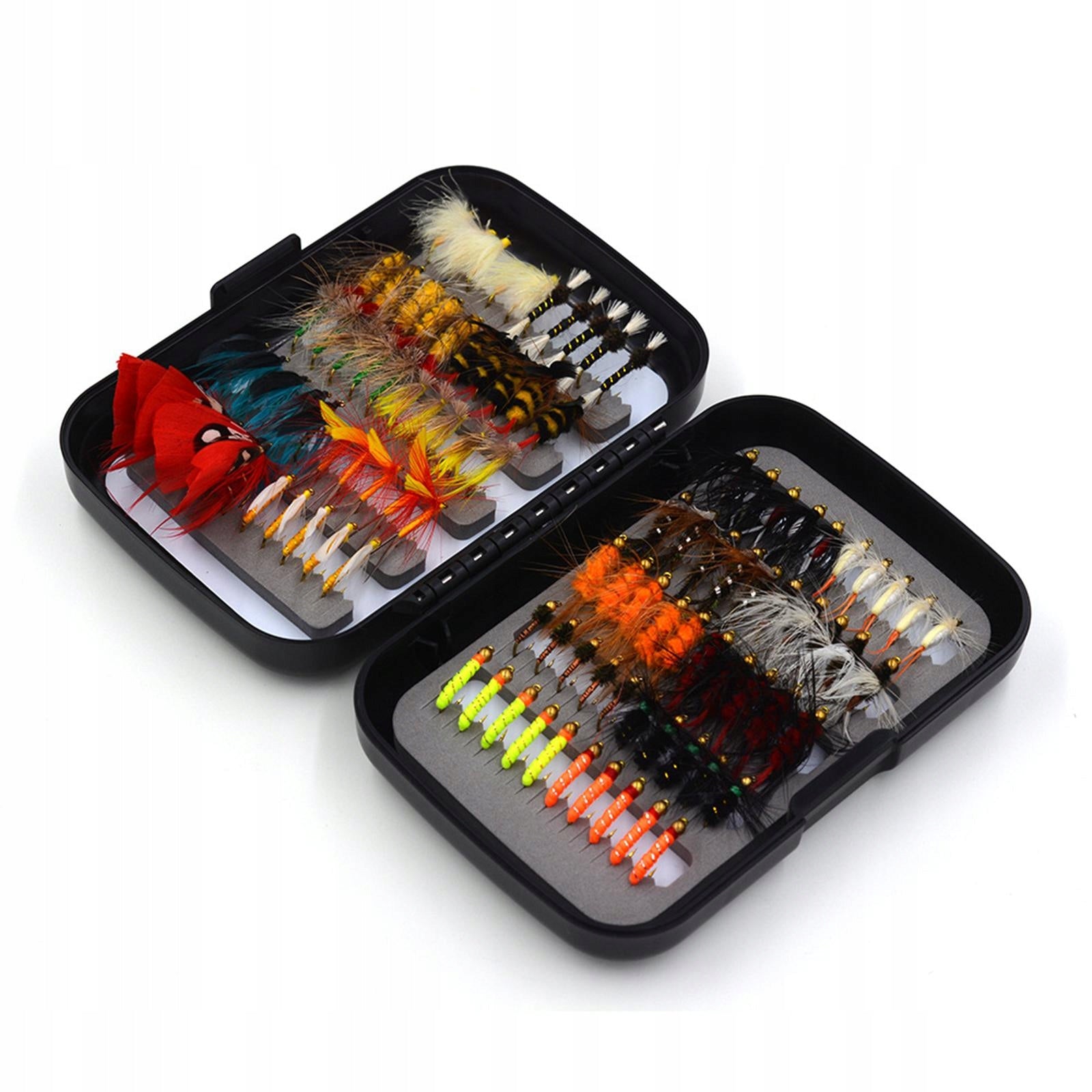 100Pcs Fly Fishing Flies Assortment with Weight 88 g